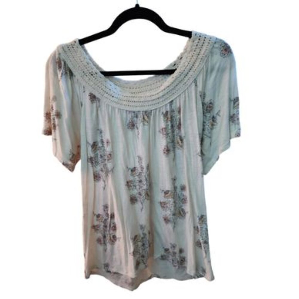 Lucky Brand Blouse with Floral Design Size M